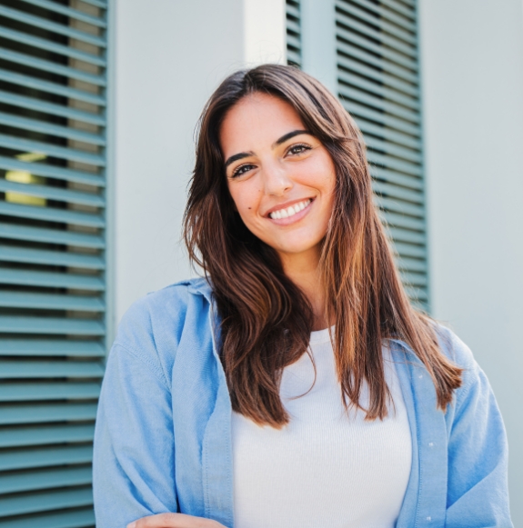 Woman with flawless smile